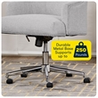 Scranton & Co Modern Fabric Office Chair with Memory Foam in Light Gray/Chrome