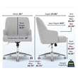 Scranton & Co Modern Fabric Office Chair with Memory Foam in Light Gray/Chrome