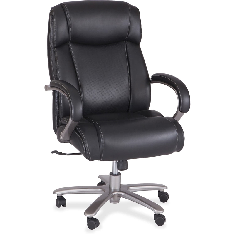 Scranton & Co Bonded Faux Leather Big and Tall High Back Chair in Black