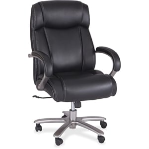 Scranton & Co Bonded Faux Leather Big and Tall High Back Chair in Black