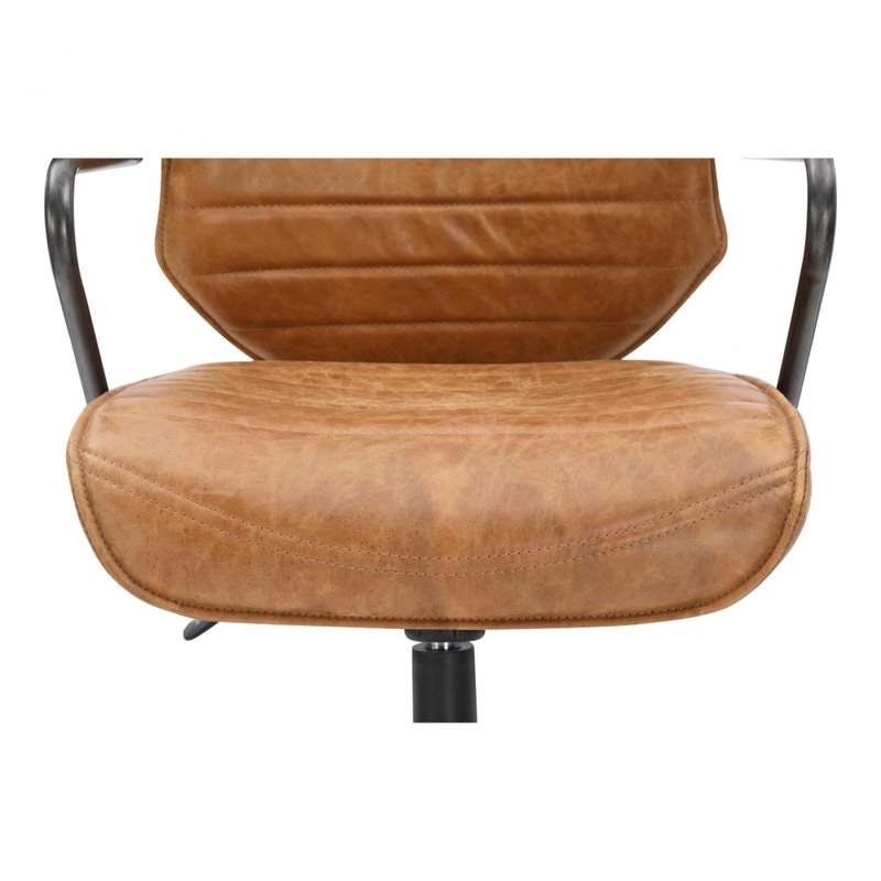 Scranton & Co Contemporary Leather Executive Swivel Office Chair in Cigare Tan