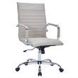 Scranton & Co Mid-Century Faux Leather High Back Executive Swivel Chair in Tan