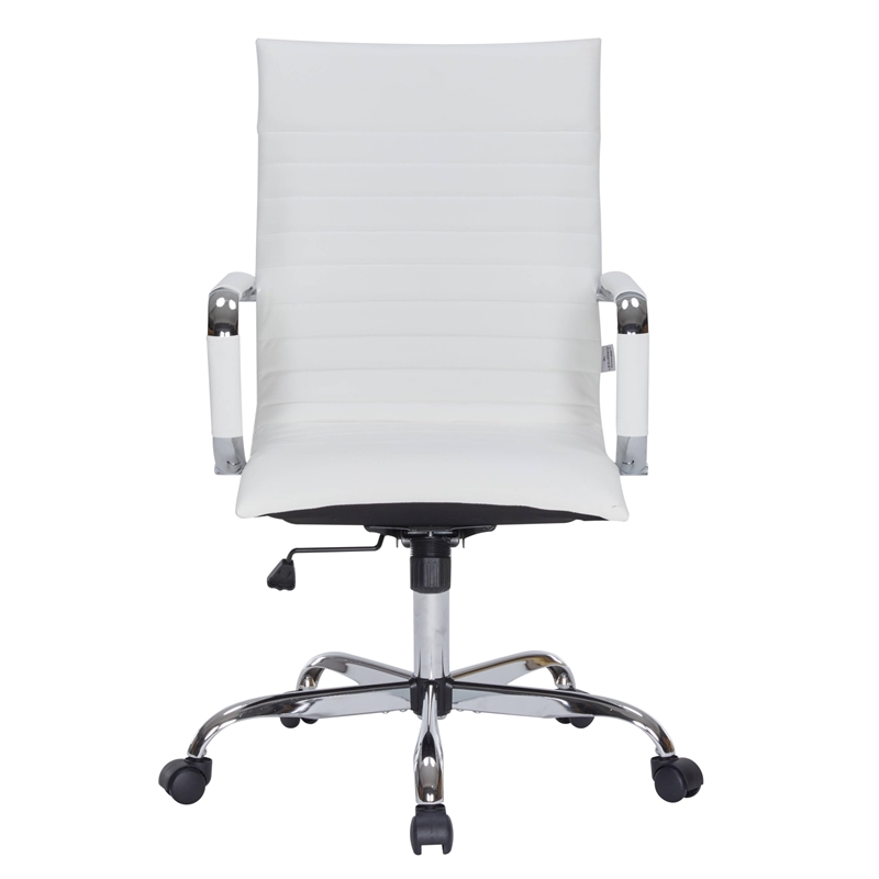 Scranton & Co High Back Leatherette Executive Swivel Office Chair in White