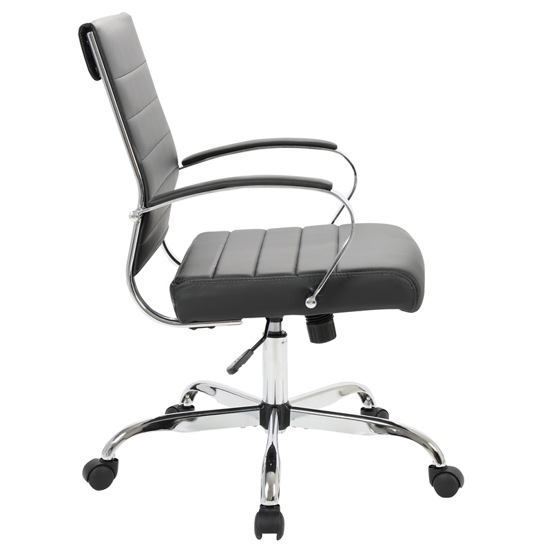 Scranton & Co Modern Adjustable Leather Office Chair in Black