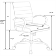 Scranton & Co Modern Adjustable Leather Office Chair in Black