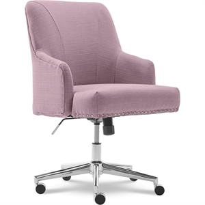 Scranton & Co Modern Fabric/Stainless Steel Office Chair in Lilac/Chrome