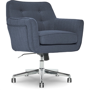 Scranton & Co Fabric Home Office Chair with Memory Foam Cushioning in Blue