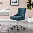 Scranton & Co Modern Fabric Button Tufted Swivel Office Chair in Blue