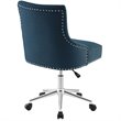 Scranton & Co Modern Fabric Button Tufted Swivel Office Chair in Blue