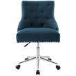 Scranton & Co Modern Fabric Button Tufted Swivel Office Chair in Blue