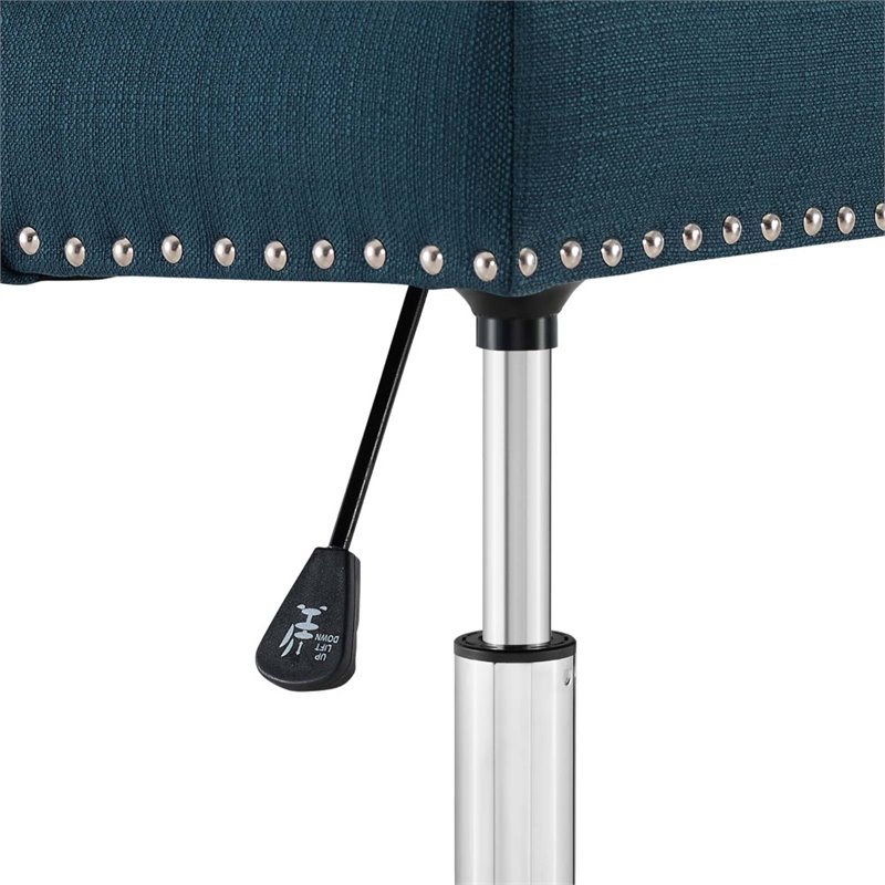 Scranton & Co Modern Fabric Button Tufted Swivel Office Chair in Blue