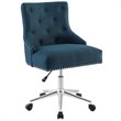 Scranton & Co Modern Fabric Button Tufted Swivel Office Chair in Blue