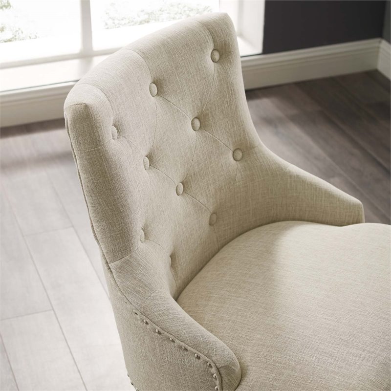 Scranton & Co Fabric Beige Office Chair Swivel 38.5