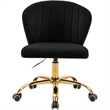 Scranton & Co Contemporary Velvet Swivel Adjustable Office Chair in Black