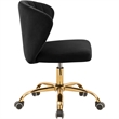 Scranton & Co Contemporary Velvet Swivel Adjustable Office Chair in Black