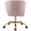 Scranton & Co Contemporary Velvet Swivel Adjustable Office Chair in Pink