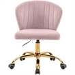 Scranton & Co Contemporary Velvet Swivel Adjustable Office Chair in Pink