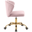 Scranton & Co Contemporary Velvet Swivel Adjustable Office Chair in Pink