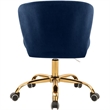 Scranton & Co Contemporary Velvet Swivel Adjustable Office Chair in Navy