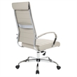 Scranton & Co High-Back Mid-Century Modern Leather Office Chair in Tan