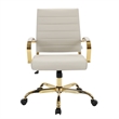 Scranton & Co Modern Modern Adjustable Leather Office Chair in Tan