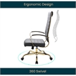 Scranton & Co Modern Faux Leather/Steel High-Back Office Chair in Black/Gold