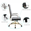 Scranton & Co Modern Faux Leather/Steel High-Back Office Chair in Black/Gold