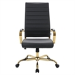 Scranton & Co Modern Faux Leather/Steel High-Back Office Chair in Black/Gold