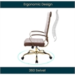 Scranton & Co Modern Faux Leather/Steel High-Back Office Chair in Brown/Gold