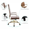 Scranton & Co Modern Faux Leather/Steel High-Back Office Chair in Brown/Gold