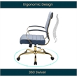Scranton & Co Modern Faux Leather/Steel Adjustable Office Chair in Navy Blue