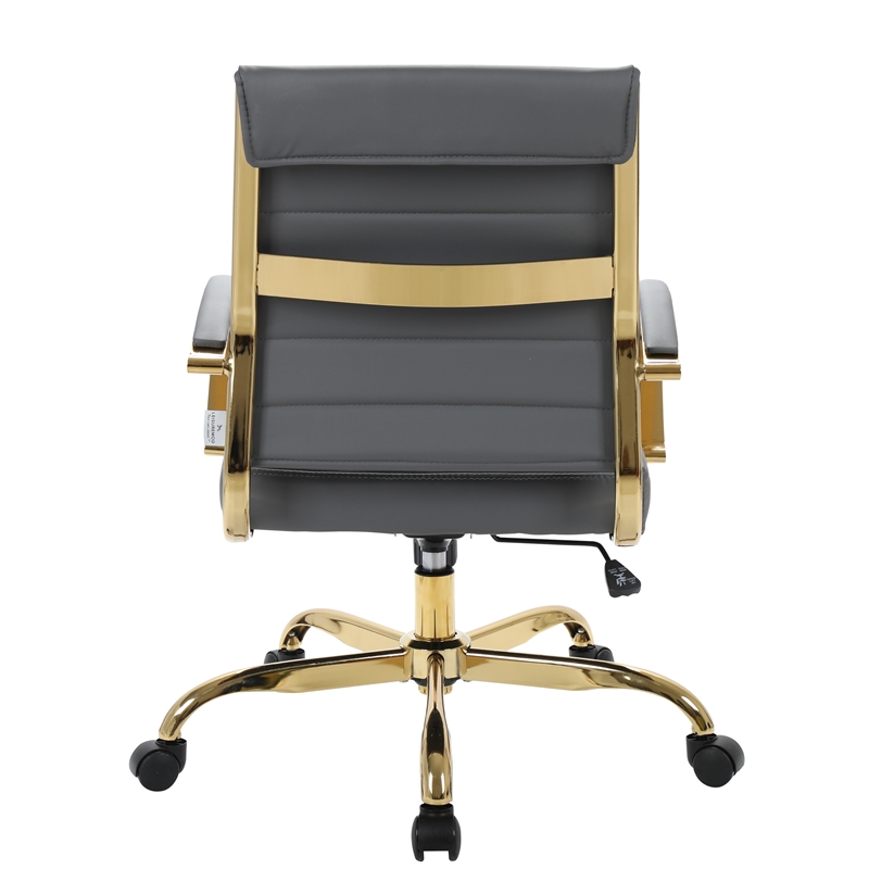 Scranton & Co Modern Adjustable Leather Office Chair In Grey