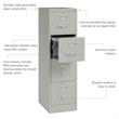 Scranton & Co 4-Drawer Contemporary Metal Vertical Filing Cabinet in Light Gray