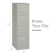 Scranton & Co 4-Drawer Contemporary Metal Vertical Filing Cabinet in Light Gray