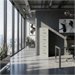 Scranton & Co 4-Drawer Contemporary Metal Vertical Filing Cabinet in Light Gray