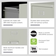Scranton & Co 4-Drawer Contemporary Metal Vertical Filing Cabinet in Light Gray