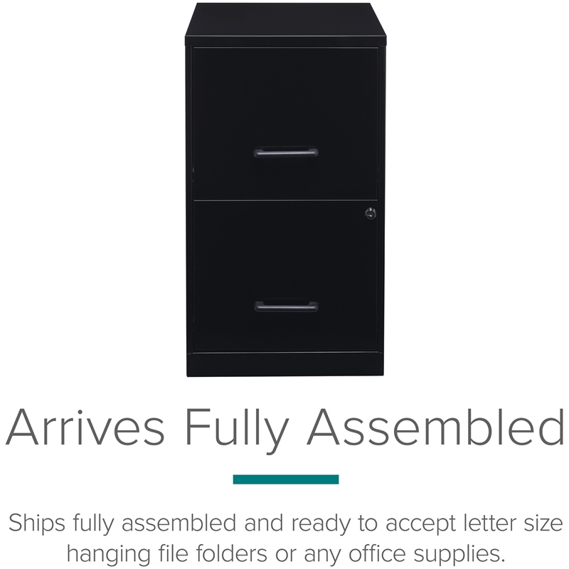 Scranton & Co 2 Drawer Letter File Cabinet in Black (Set of 5)