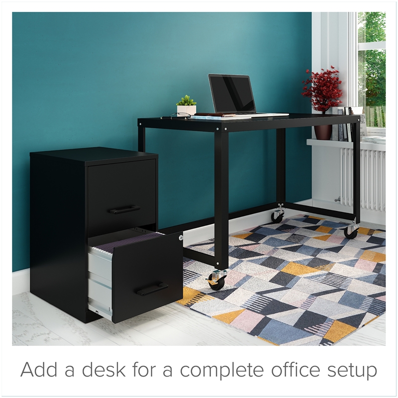 Scranton & Co 2 Drawer Letter File Cabinet in Black (Set of 5)