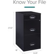 Scranton & Co 3-Drawer Metal Filing Cabinet with Pencil Drawer in Black