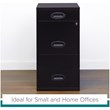 Scranton & Co 3-Drawer Metal Filing Cabinet with Pencil Drawer in Black