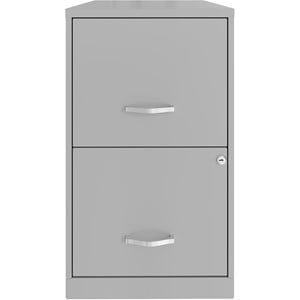 Scranton & Co Modern 18&quotD 2-Drawer Metal File Cabinet in Arctic Silver