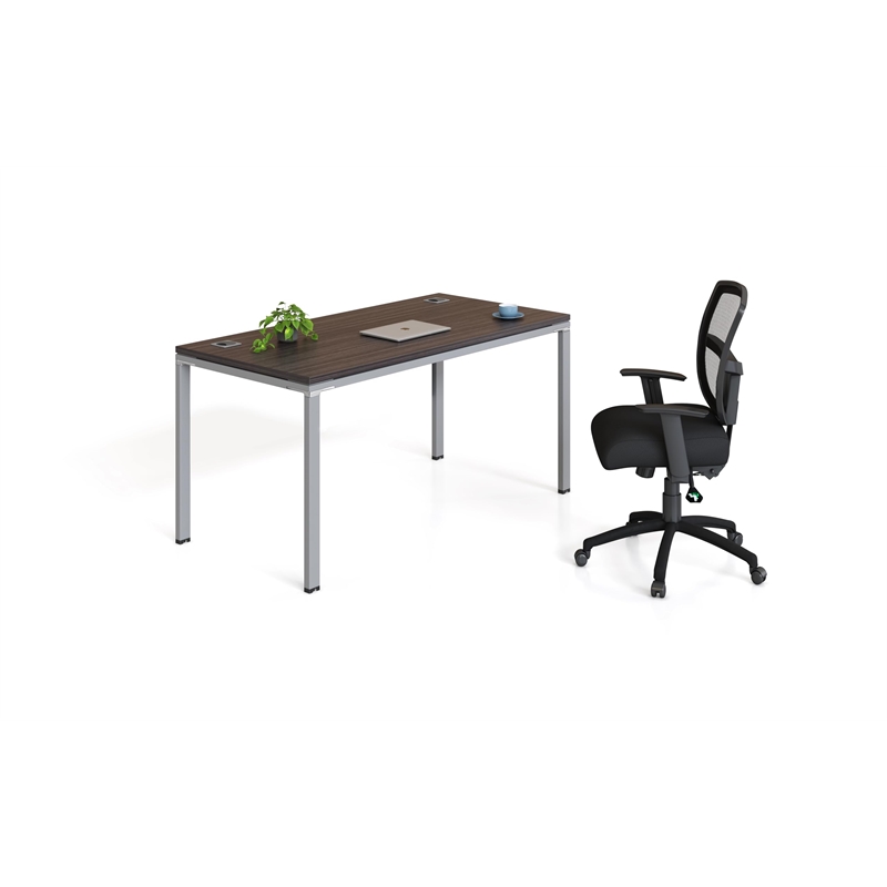 Scranton & Co Contemporary Engineered Wood Single Desk in Driftwood