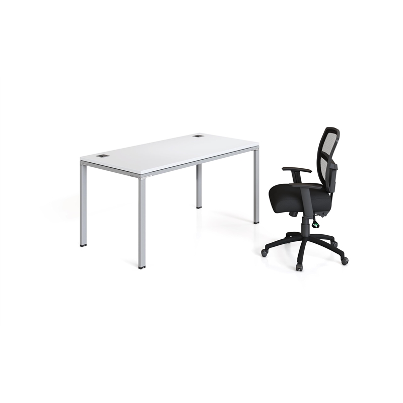 Scranton & Co Contemporary Engineered Wood Single Desk in White