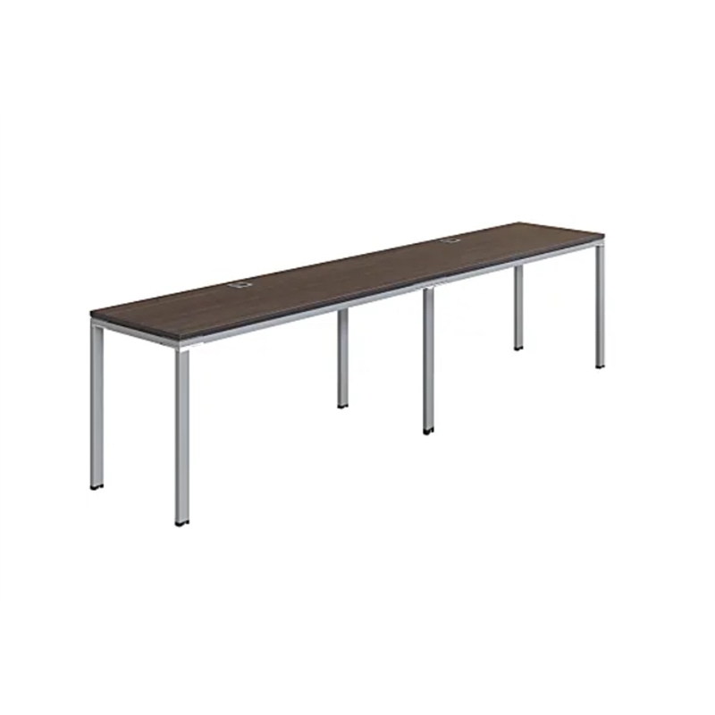 Scranton & Co Engineered Wood Side by Side Double Desks in Driftwood