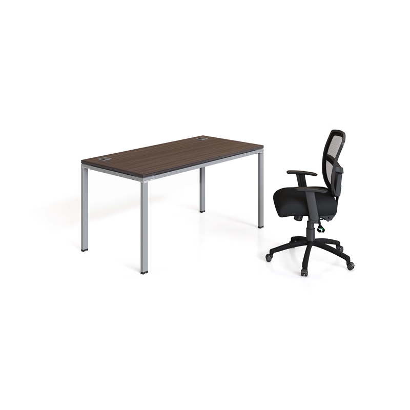 Scranton & Co Contemporary Engineered Wood Single Desk in Driftwood