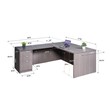 Scranton & Co Engineered Wood L-Shape Desk with Pedestal in Mocha