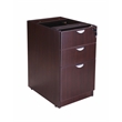 Scranton & Co Engineered Wood L-Shape Desk with Pedestal in Mocha