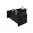 Scranton & Co Engineered Wood L-Shape Desk with Pedestal in Mocha