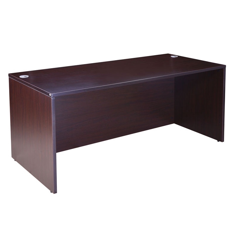 Scranton & Co 66 Inch Executive U-Shape Desk with File Pedestal in Mocha