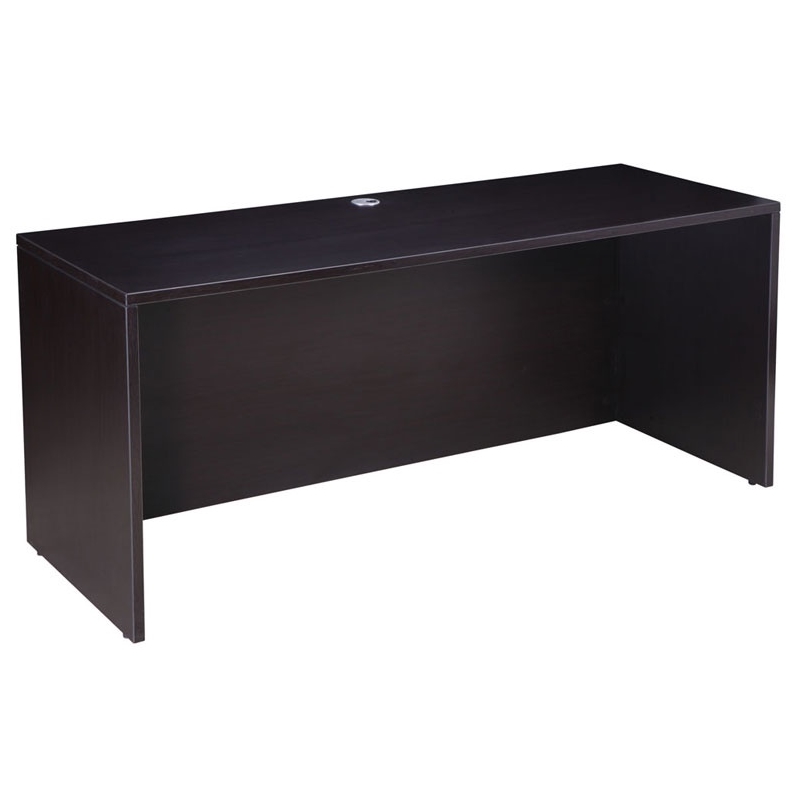 Scranton & Co 66 Inch Executive U-Shape Desk with File Pedestal in Mocha